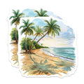 (2 Pack) Tropical Beach Magnets - Palm Tree Ocean Scene - Coastal Home Decor - Summer Vacation Souvenir - 5 Inches On Longest Side - Thick Durable Magnet - Made in USA - MAG37787