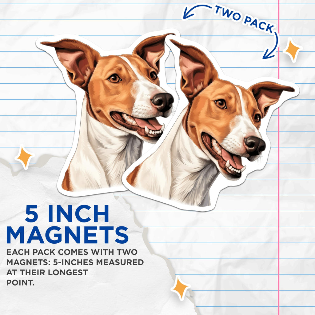 (2 Pack) Jack Russell Terrier Magnets - Energetic Dog Breed Artwork - Adorable Pet Lover Fridge Locker Home Decor - 5 Inches On Longest Side - Thick Durable Magnet - Made in USA - MAG23490