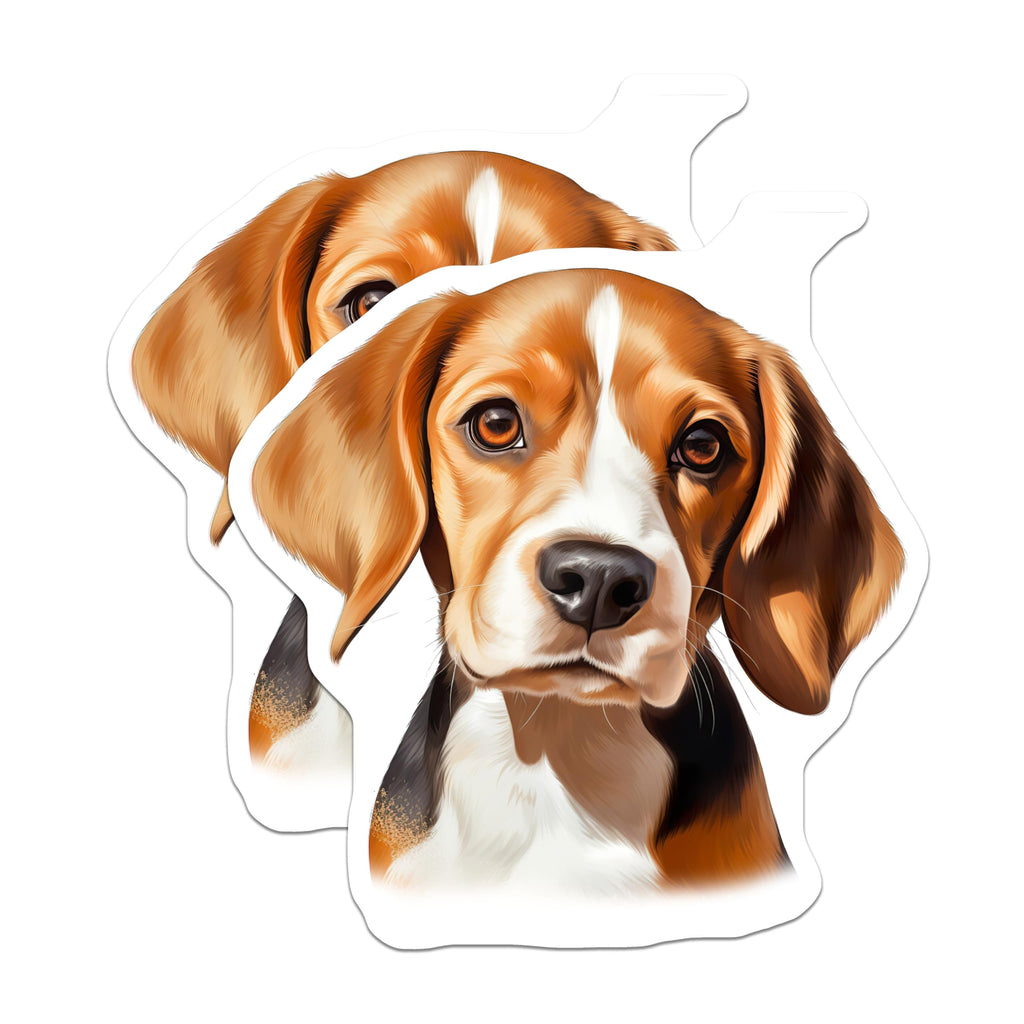 (2 Pack) Beagle Puppy Magnets - Cute Dog Lover Fridge Decor - Pet Animal Enthusiast Accessory - 5 Inches On Longest Side - Thick Durable Magnet - Made in USA - MAG27786