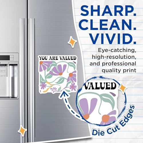 (2 Pack) You are Valued Magnets - Inspirational Magnets - Floral Design Magnets for Office and Home - 5" On Longest Side - for Cars, Fridges, Toolboxes - Made in USA - MAG3830