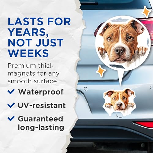 (2 Pack) Cute Dog Decor Magnet - Pet Lover Accessories - 5" On Longest Side - Sticks to Smooth Flat Surfaces - Made in USA - MAG9825