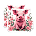 (2 Pack) Cute Pig Magnets - Adorable Animal Magnets - Farmhouse Kitchen Decor Magnets - 5" On Longest Side - for Cars, Refrigerators, Toolboxes, Lockers - Made in USA BMCS3411