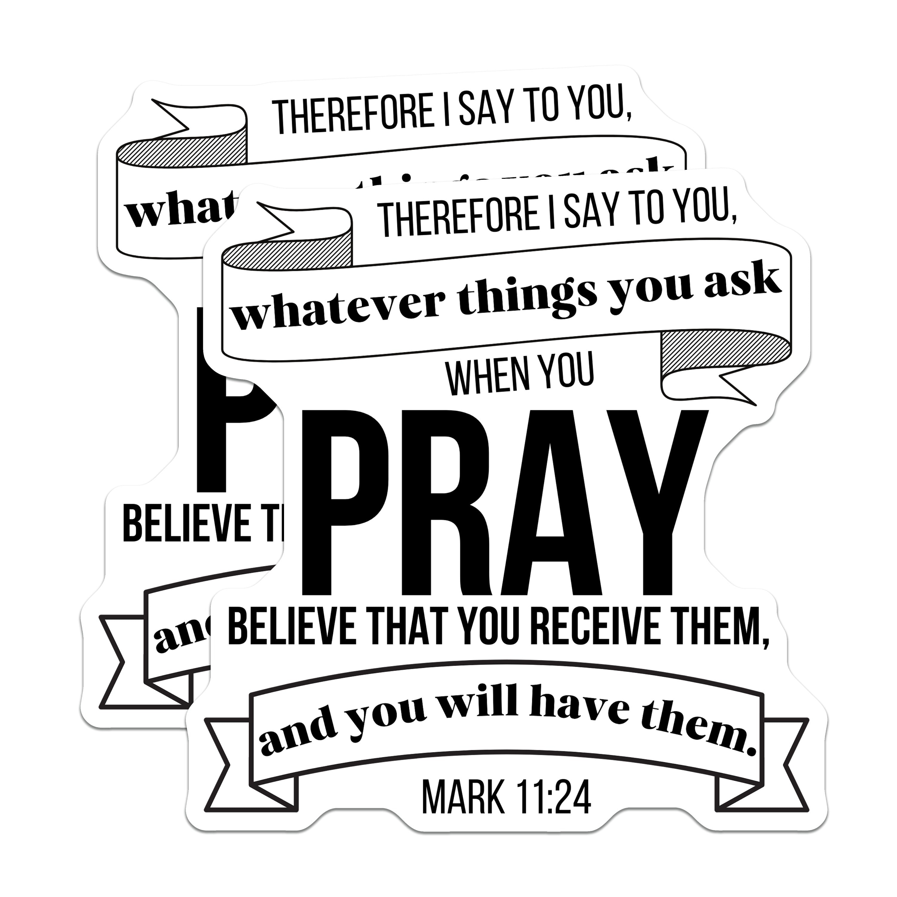 (2 Pack) Christian Prayer Magnets - Scripture Verse Mark 11:24 - Inspirational Faith Believe Quote - 5 Inches On Longest Side - Thick Durable Magnet - Made in USA - MAG37996