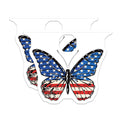 (2 Pack) American Flag Butterfly Magnets - Patriotic USA Refrigerator Decor - July 4th Americana Style - Freedom Display - Veteran Honor - 5" - Thick Durable Magnet - Made in USA - MAG39580