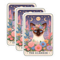(3 Pack) Siamese Cat Decals - Floral Crown Kitty - Moon Star Laptop Decal - 3 Inches On Longest Side - Easy Peel & Apply - Made in USA - 3MCS4075