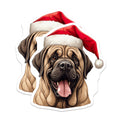 (2 Pack) Festive Dog Magnets - Santa Mastiff Face - Holiday Animal Lover Decor - 5 Inches On Longest Side - Thick Durable Magnet - Made in USA - MAG26152