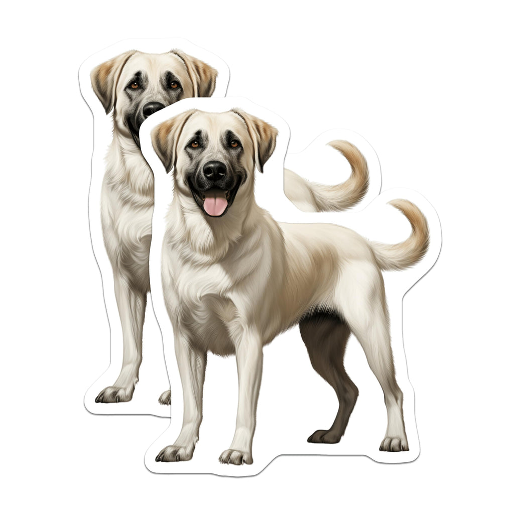 (2 Pack) Akbash Dog Magnets - Loyal Livestock Guardian Dog Art - Pet Owner Refrigerator Decor - 5 Inches On Longest Side - Thick Durable Magnet - Made in USA - MAG29417
