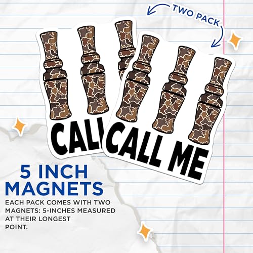 (2 Pack) Call Me Magnets Magnets - Hunting Duck Call Decor - 5" On Longest Side - Made in USA - Sticks to Refrigerators & Metal Surfaces - MAG8624