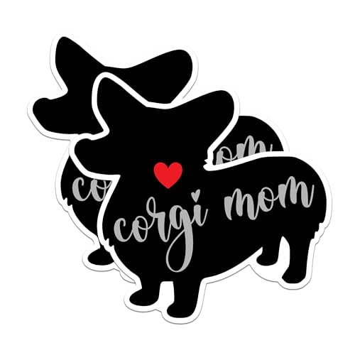 (2 Packs) Corgi Mom Magnets - Corgi Dog Breed Magnets - 5 Inches On Longest Side - Premium Magnet - for Fridges, Toolboxes, Cars - Made in USA - MAG2460