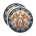 (2 Pack) Angel Magnets - Stained Glass Art - Religious Home Decor - 5" On Longest Side - Premium Magnet - for Cars, Refrigerators, Toolboxes, Lockers - Made in USA - MAG15218
