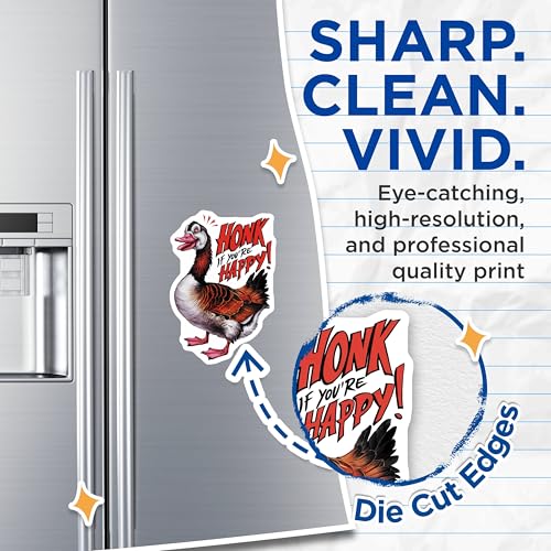 (2 Pack) Honk If You're Happy Magnets - Funny Goose Ative Magnets - Animal Quote Magnets for Home Office - 5" On Longest Side - for Cars, Fridges, Toolboxes - Made in USA - MAG4076