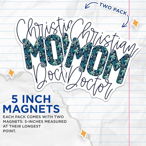 (2 Pack) Inspirational Christian Gifts Magnet - Faith-Based Mom Decor - Spiritual Home Accessories - 5" On Longest Side - Sticks to Smooth Flat Surfaces - Made in USA - MAG9339