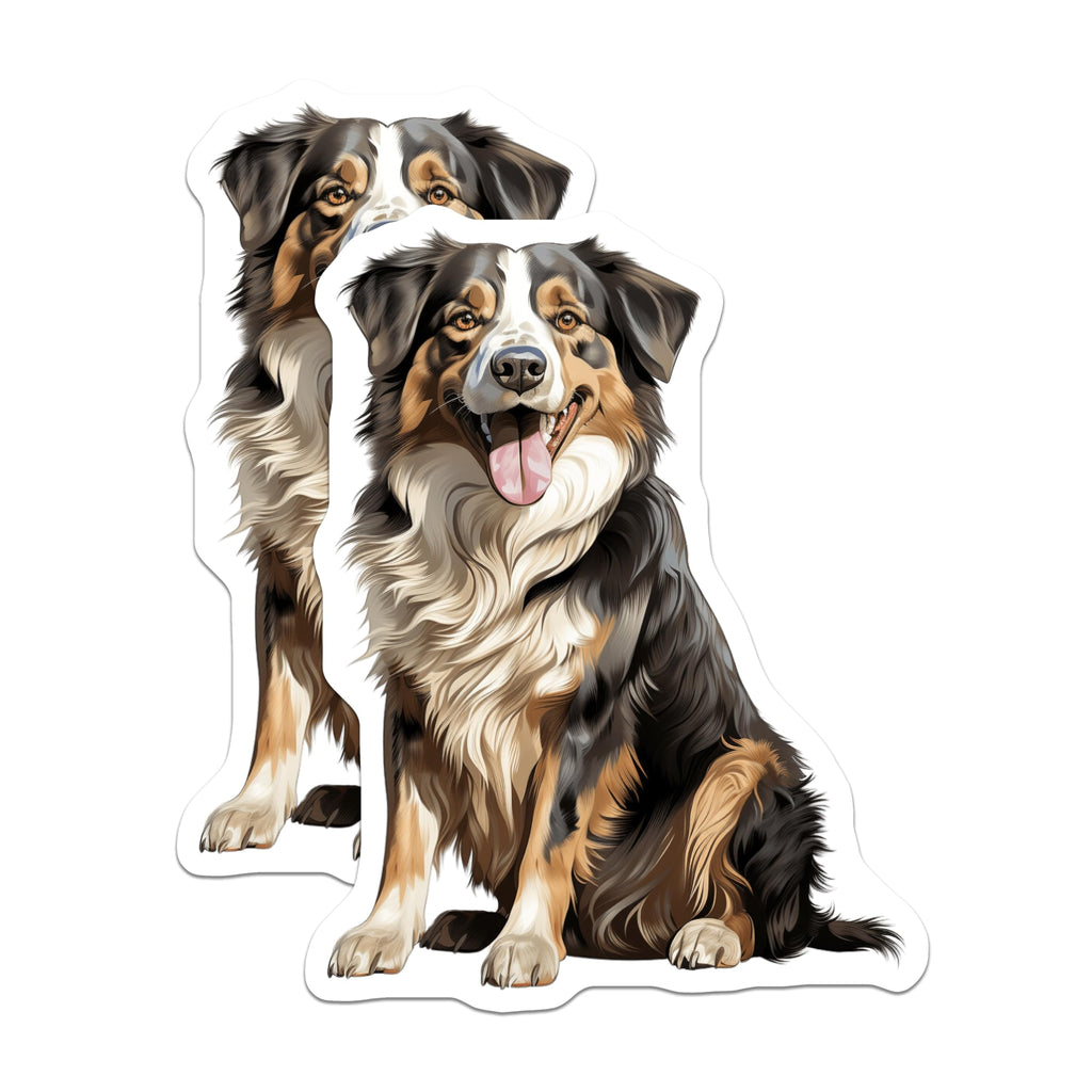 (2 Pack) Australian Shepherd Magnets - Dog Lover Accessories - Pet Memorial Refrigerator Decor - 5 Inches On Longest Side - Thick Durable Magnet - Made in USA - MAG29014