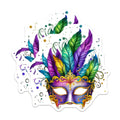 (2 Pack) Mardi Gras Mask Magnets - Carnival Feathers Decorations - Fridge Lockers Boards - 5" On Longest Side - Premium Magnet - for Cars, Refrigerators, Toolboxes, Lockers - Made in USA - MAG15108