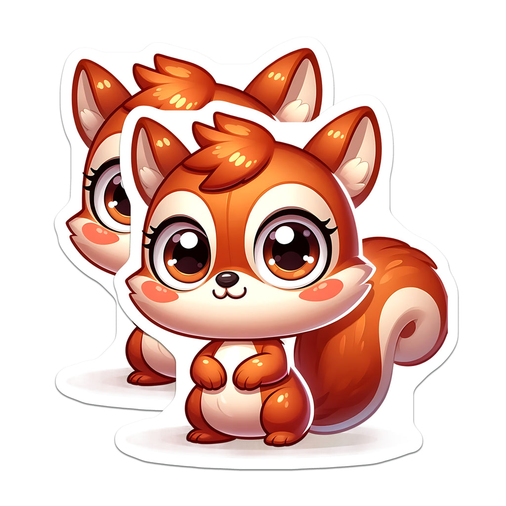 (2 Pack) Cute Squirrel Magnets - Kawaii Woodland Animal Decor - Fridge Refrigerator Locker Office Memo Holder - Nature Lover Aesthetic - 5" - Thick Durable Magnet - Made in USA - MAG39412