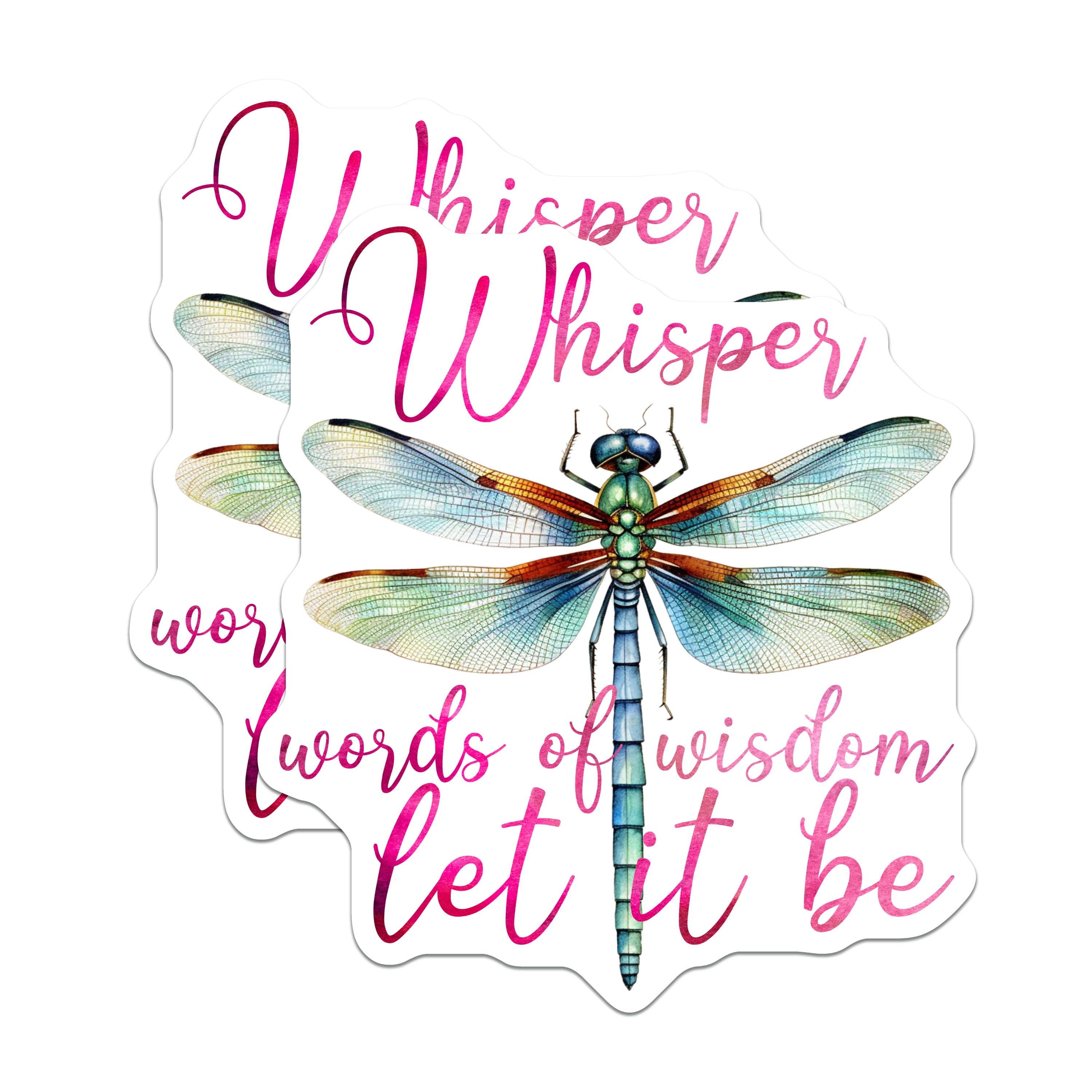 (2 Pack) Dragonfly Wisdom Quote Magnets - Inspirational Nature Decor - Let It Be Affirmation Art - 5 Inches On Longest Side - Thick Durable Magnet - Made in USA - MAG39337