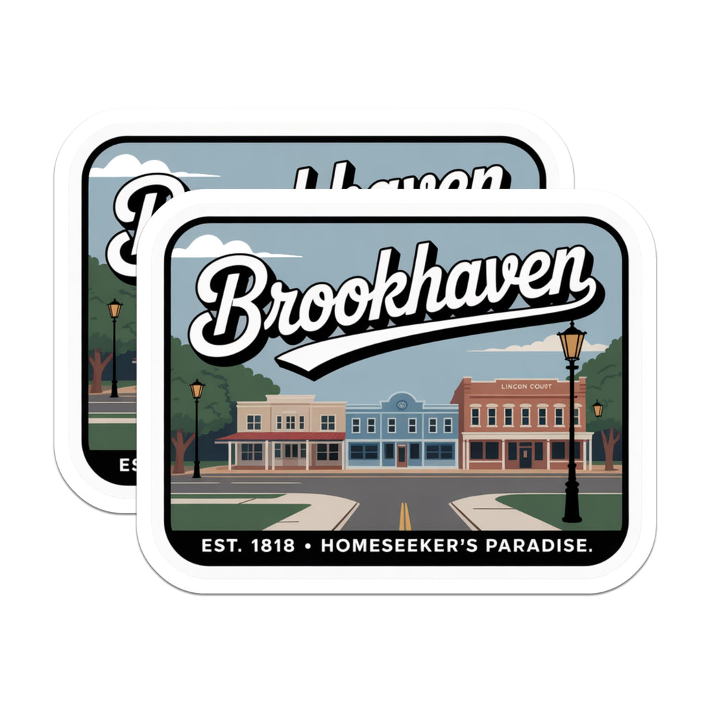 (2 Pack) Brookhaven Magnets - Mississippi Souvenir - Home Decor - 5" On Longest Side - Premium Magnet - for Cars, Refrigerators, Toolboxes, Lockers - Made in USA - MAG17445