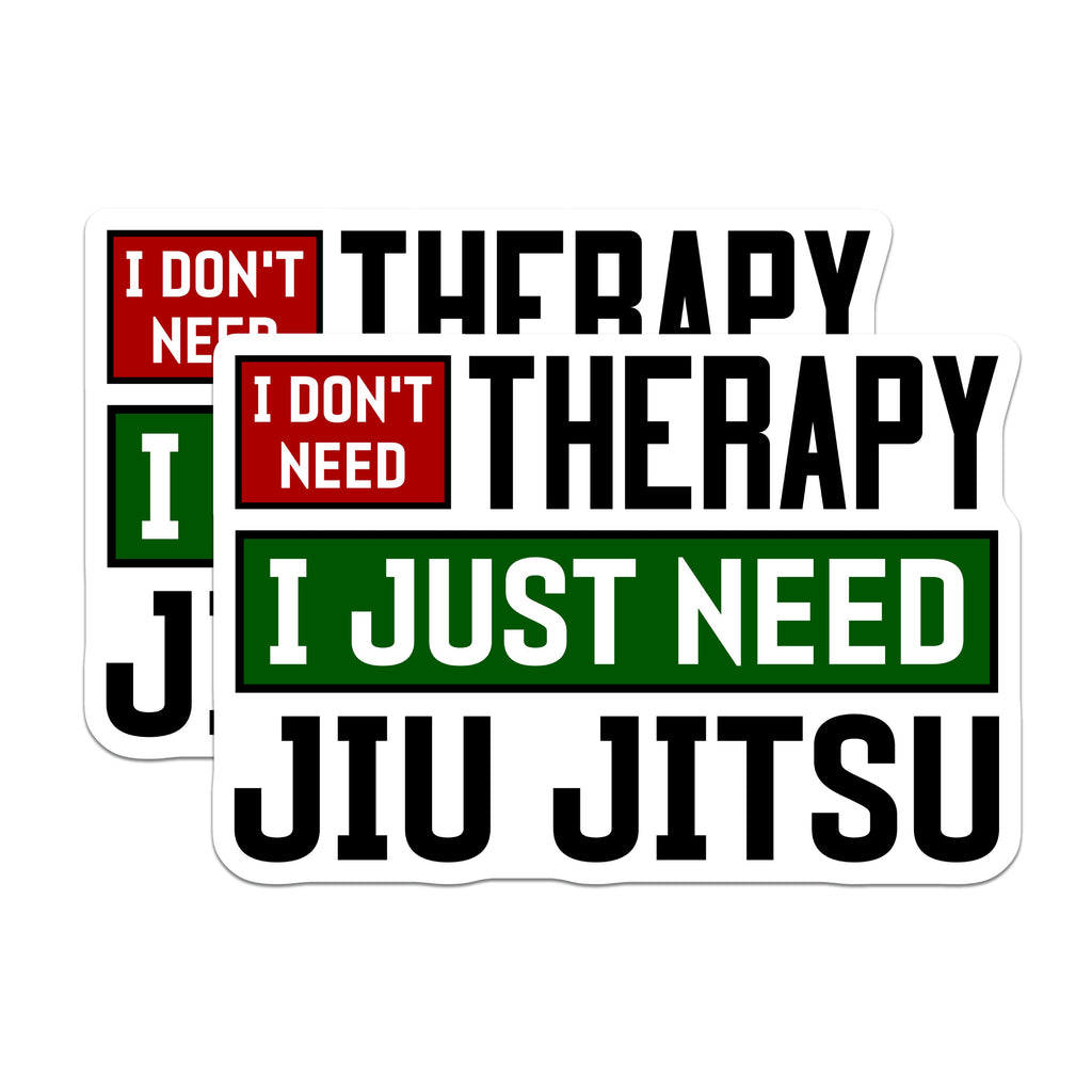(2 Pack) Jiu Jitsu Therapy Stickers - Funny BJJ Humor Decals - Martial Arts Lifestyle - Grappling Gym Fan - 5 Inches On Longest Side - Thick Durable Magnet - Made in USA - MAG37840