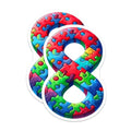 (2 Pack) Puzzle Piece Number 8 Stickers - Colorful Autism Awareness Stickers - Unique Classroom Decor - 5" On Longest Side - Sticks to Smooth Flat Surfaces - Made in USA - BMCS7193