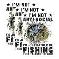(3 Pack) Fishing Decals - Anti Social Fishing Quote - Funny Fisherman Laptop Decal - 3 Inches On Longest Side - Easy Peel & Apply - Made in USA - 3MCS4346