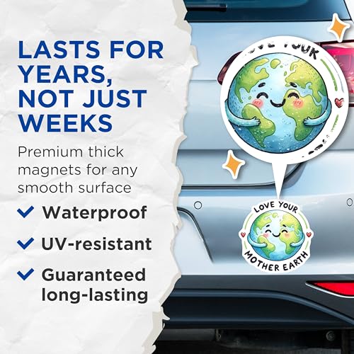 (2 Pack) Eco-Friendly Decor Magnet - 5" On Longest Side - Sticks to Smooth Flat Surfaces - Made in USA - MAG9750