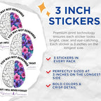 (3 Pack) Alzheimers Awareness Decals - Brain with Flowers - Never Forget Stickers - 3 Inches On Longest Side - Easy Peel & Apply - Made in USA - 3MCS8558