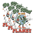 (3 Pack) Be Kind Planet Decals - Earth Cartoon - Laptop Decals - 3 Inches On Longest Side - Easy Peel & Apply - Made in USA - 3MCS1644