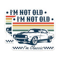 (2 Pack) I'm Not Old I'm Classic Magnets - Vintage Car Magnets - Funny Retro Magnets - 5" On Longest Side - for Cars, Refrigerators, Toolboxes, Lockers - Made in USA BMCS3421