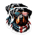 (2 Pack) Rottweiler Dog Magnets - Patriotic Pup - American Flag Decor - 5" On Longest Side - Premium Magnet - for Cars, Refrigerators, Toolboxes, Lockers - Made in USA - MAG14123
