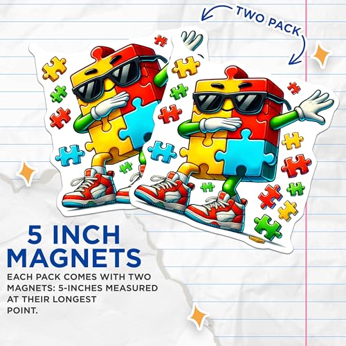 (2 Pack) Kitchen Office Decor Magnet - 5" On Longest Side - Sticks to Smooth Flat Surfaces - Made in USA - MAG9692