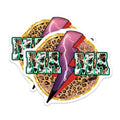 (2 Pack) Mama Lightning Bolt Stickers - Leopard Print - Animal Print Stickers - 5" On Longest Side - Sticks to Smooth Flat Surfaces - Made in USA - BMCS5617