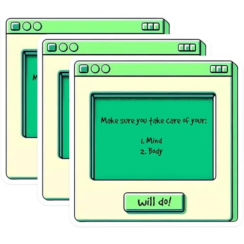 (3 Pack) Self Care Decals - Mental Health Reminders - Wellness Stickers - 3 Inches On Longest Side - Easy Peel & Apply - Made in USA - 3MCS7093