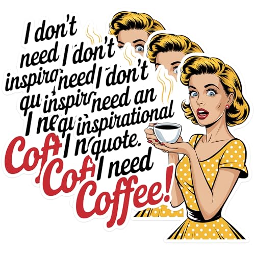 (3 Pack) Coffee Lover Decals - Sarcastic Decal - Laptop Decal - 3 Inches On Longest Side - Easy Peel & Apply - Made in USA - 3MCS1434