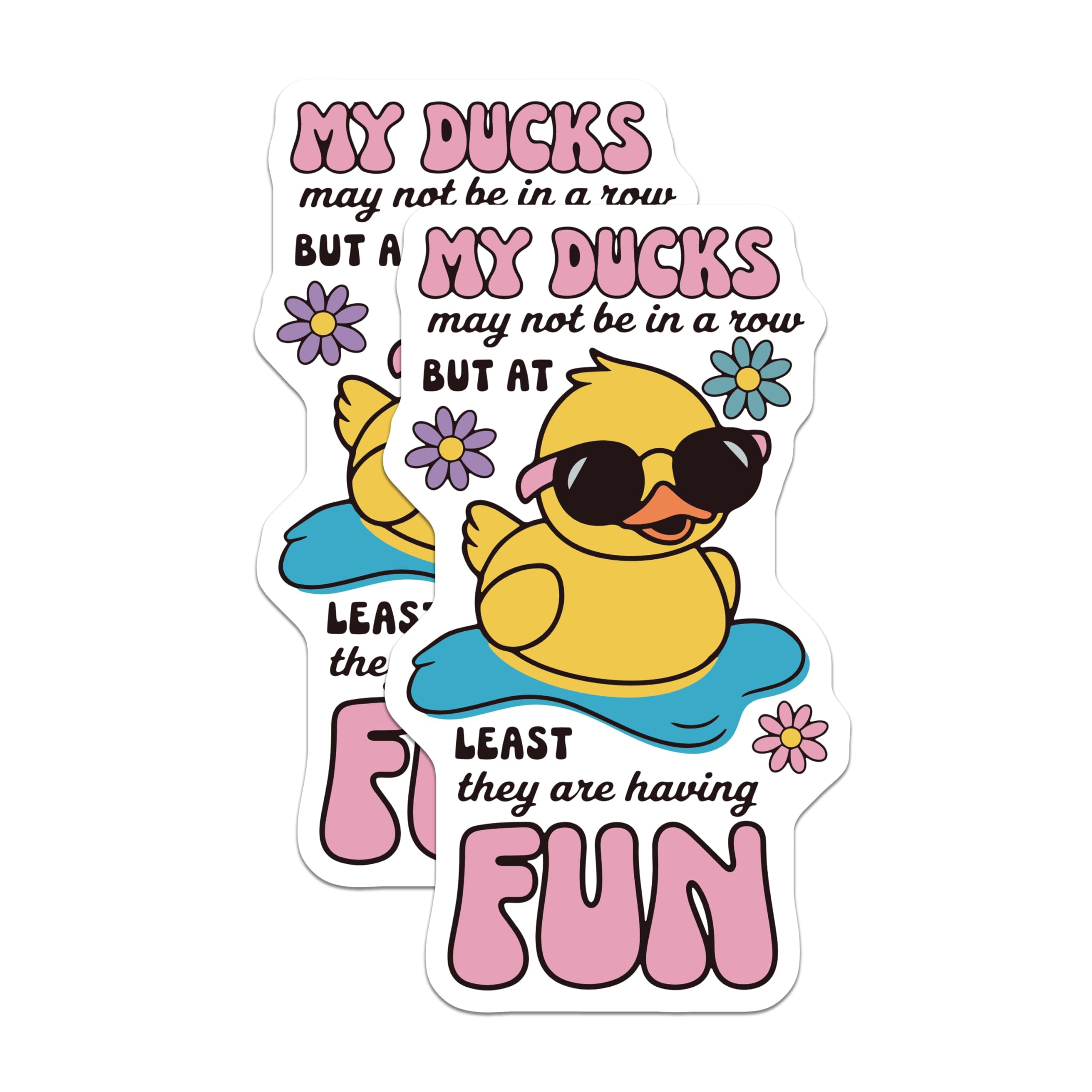 (2 Pack) Funny Ducks Magnets - Having Fun - Cool Duck with Sunglasses - 5" On Longest Side - Premium Magnet - for Cars, Refrigerators, Toolboxes, Lockers - Made in USA - MAG14187