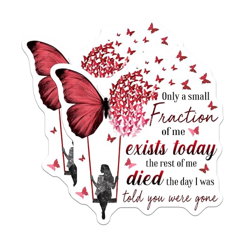 (2 Pack) Inspirational Quote Stickers - Butterfly Design - Uplifting Message Stickers - 5" On Longest Side - Sticks to Smooth Flat Surfaces - Made in USA - BMCS6139