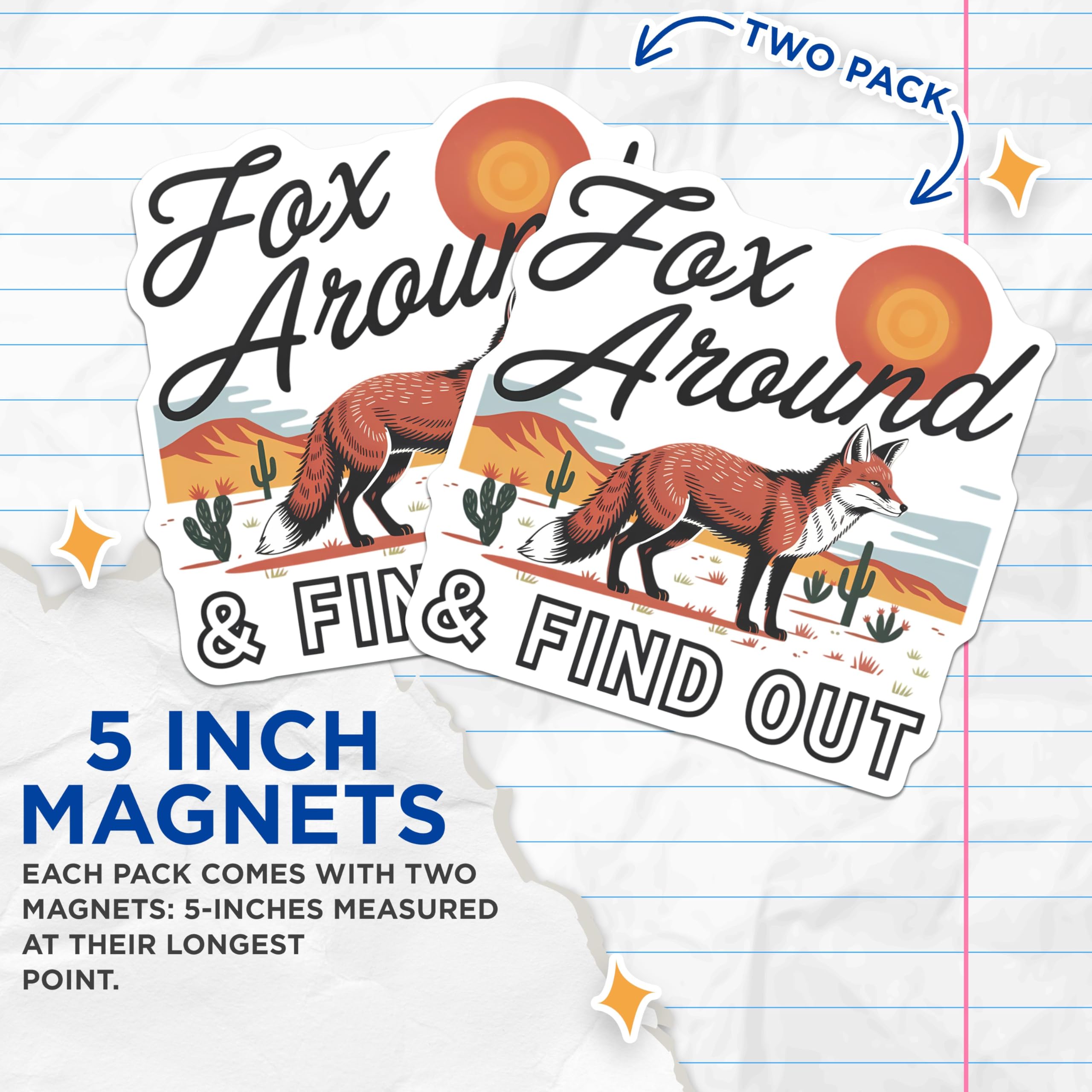 (2 Pack) Office Decor Magnet - Refrigerator Decor - 5" On Longest Side - Sticks to Smooth Flat Surfaces - Made in USA - MAG9581