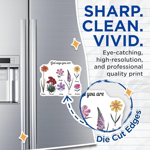 (2 Pack) Inspirational Floral Magnets - Uplifting Quote Magnets - Motivational Flower Magnets - 5" On Longest Side - for Cars, Fridges, Toolboxes - Made in USA - MAG6632