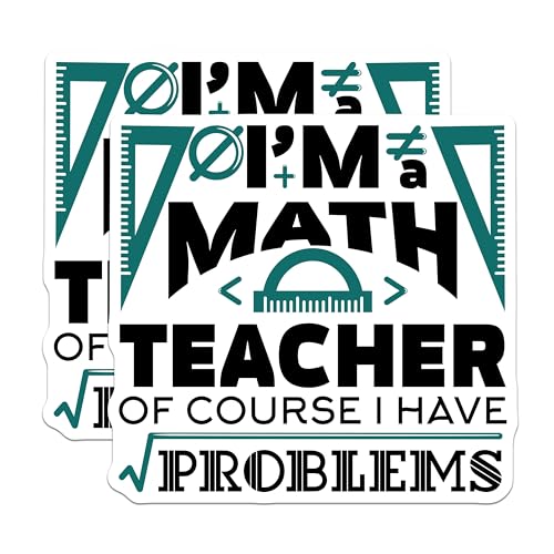 (2 Pack) Math Teacher Magnets Magnets - I'm a Math Teacher of Course I Have Problems - 5" On Longest Side - Made in USA - Sticks to Refrigerators & Metal Surfaces - MAG9001