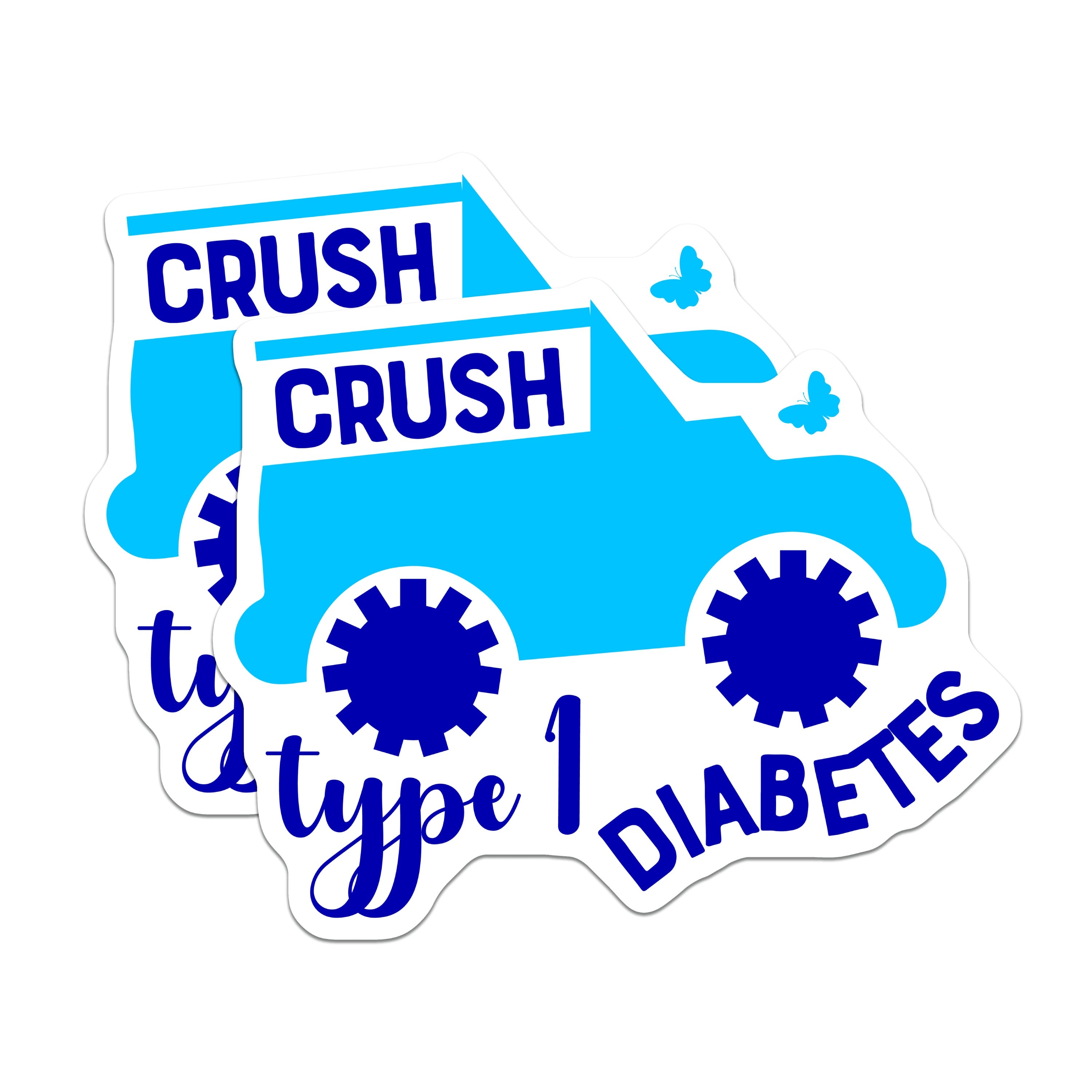 (2 Pack) Type 1 Diabetes Magnets - T1D Awareness Support - Insulin Dependent Warrior - Medical Alert Reminder - 5 Inches On Longest Side - Thick Durable Magnet - Made in USA - MAG38458