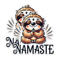 (2 Pack) Namaste Sloth Stickers - Cute Meditation Stickers - Yoga Sloth Decals for Laptops - 5" On Longest Side - Sticks to Any Smooth Flat Surface - Made in USA - BMCS2736