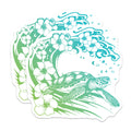 (2 Pack) Sea Turtle Ocean Wave Magnets - Hibiscus Flower Beach Decor - Tropical Aquatic Life Refrigerator Decals - 5 Inches On Longest Side - Thick Durable Magnet - Made in USA - MAG39157
