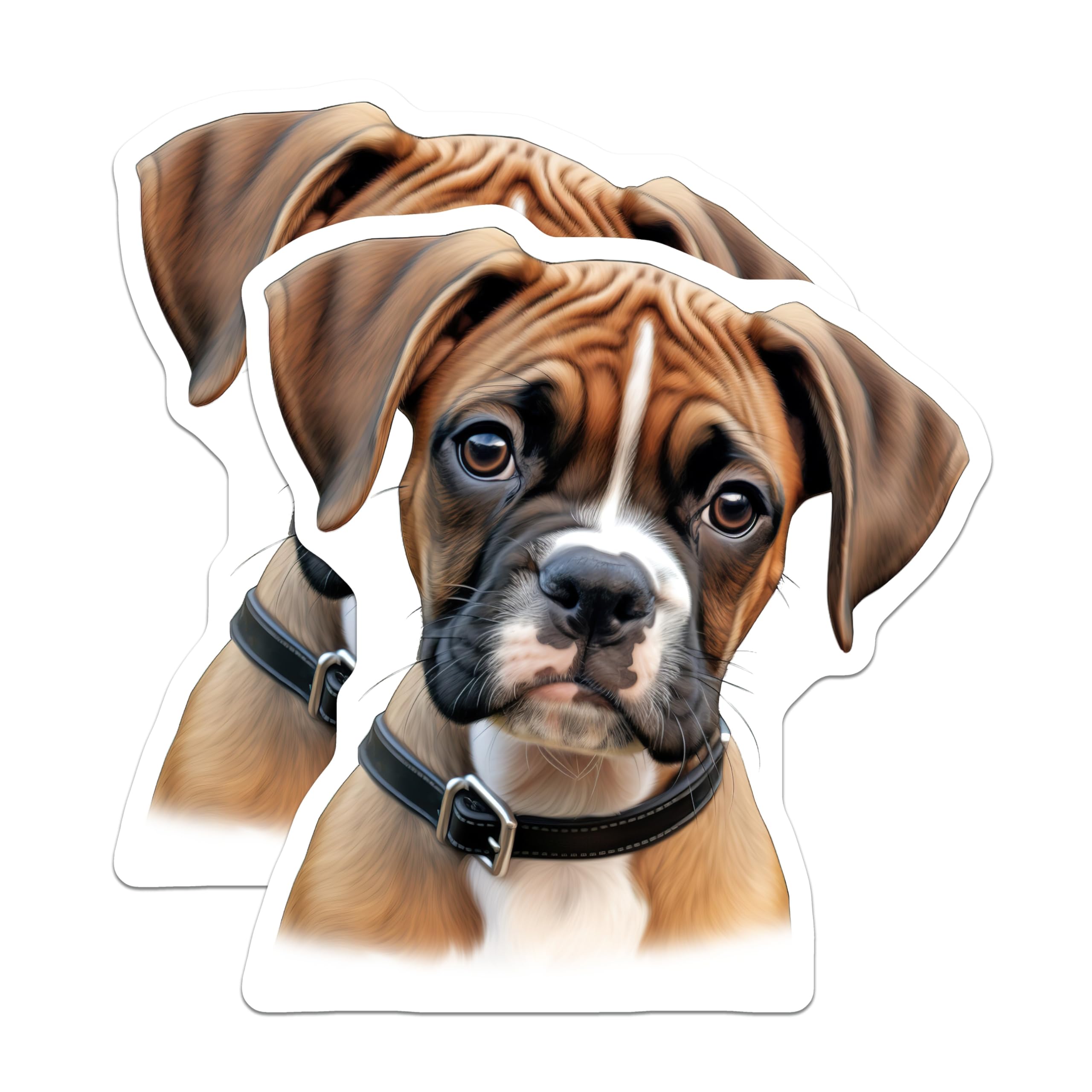 (2 Pack) Charming Fawn Boxer Puppy Dog Magnets - Cute Pet Lover Home Decor - Animal Refrigerator Magnets - 5 Inches On Longest Side - Thick Durable Magnet - Made in USA - MAG25770