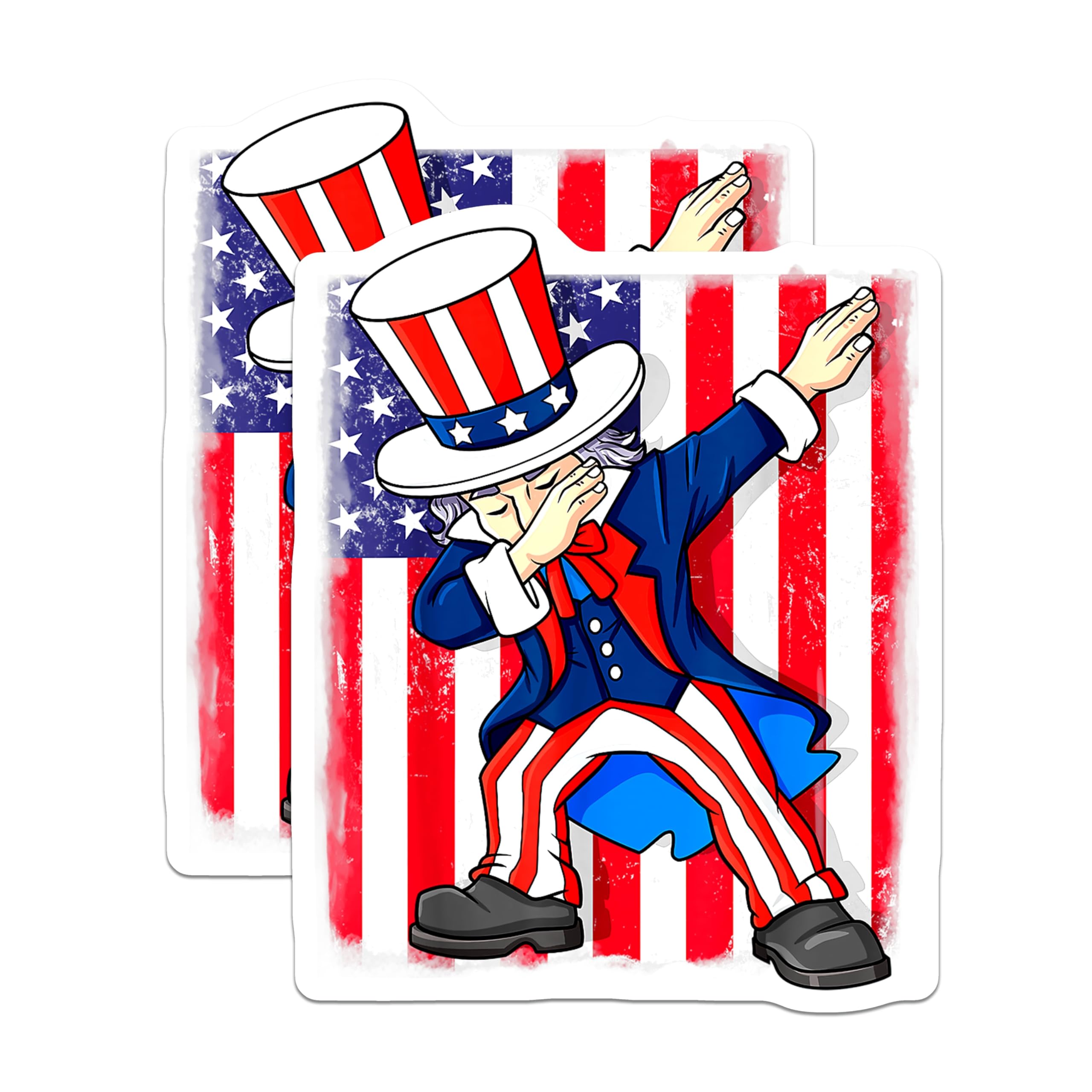 (2 Pack) Uncle Sam Dab Magnets - Patriotic American Humor - USA Refrigerator Decor - Fourth of July Fun - 5 Inches On Longest Side - Thick Durable Magnet - Made in USA - MAG30432