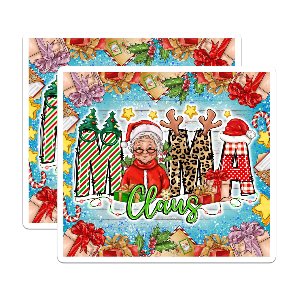 (2 Pack) Mama Claus Magnets - Mrs Claus Christmas Decorations - Holiday Kitchen Mom Grandma - 5 Inches On Longest Side - Thick Durable Magnet - Made in USA - MAG28619