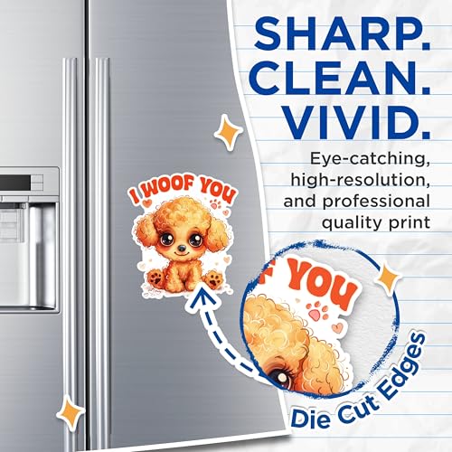 (2 Packs) I Woof You Toy Poodle Magnets - Toy Poodle Dog Breed Magnets - 5 Inches On Longest Side - Premium Magnet - for Fridges, Toolboxes, Cars - Made in USA - MAG2375