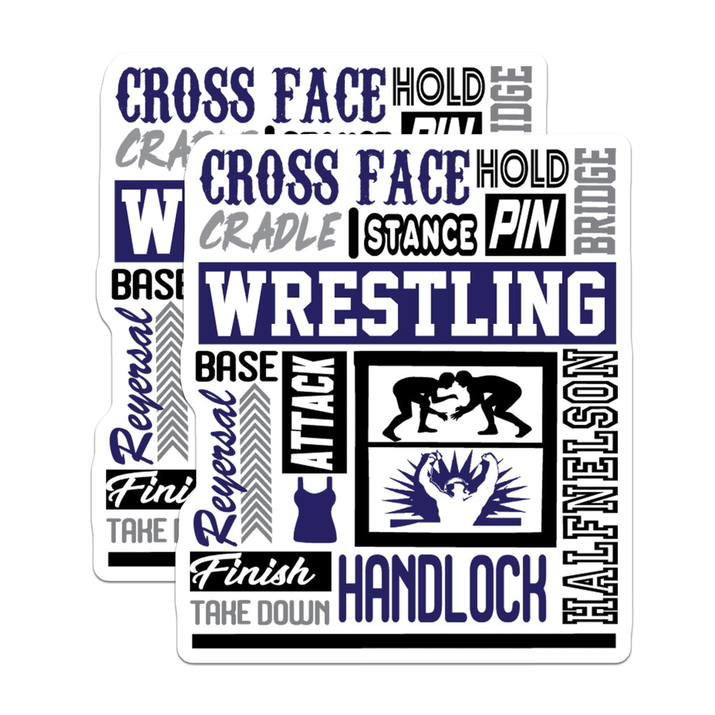 (2 Pack) Wrestling Stickers - Wrestling Motivational Decals - Wrestling Training Quotes - 5" On Longest Side - Sticks to Smooth Flat Surfaces - Made in USA - BMCS5286