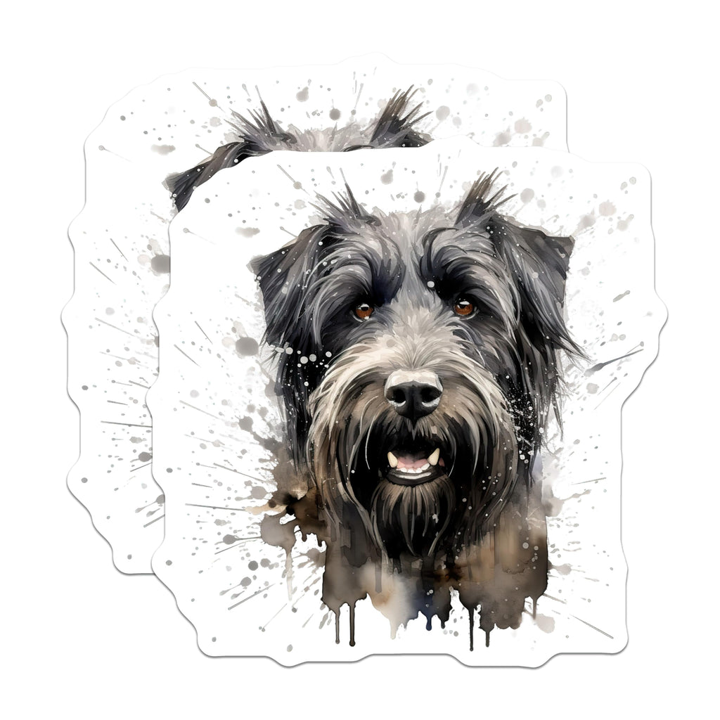 (2 Pack) Shaggy Dog Watercolor Magnets - Artistic Pet Lover Decor - Unique Animal Fridge Art - 5 Inches On Longest Side - Thick Durable Magnet - Made in USA - MAG30969