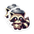 (2 Pack) Cute Raccoon Magnets - Trash Panda Decor - Funny Animal Magnet - Chibi Refrigerator Magnets - 5 Inches On Longest Side - Thick Durable Magnet - Made in USA - MAG39564