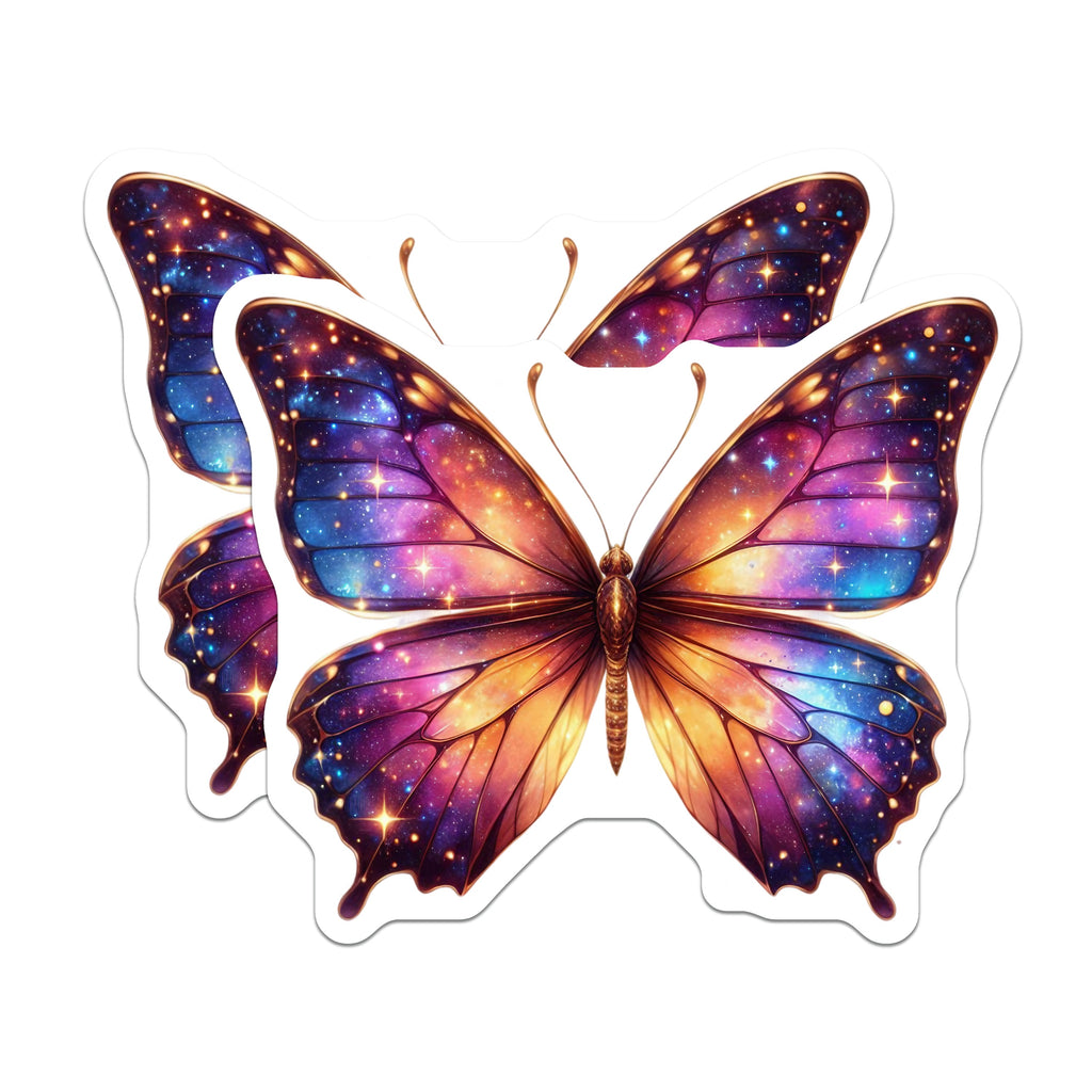(2 Pack) Galaxy Butterfly Magnets - Celestial Decor - Whimsical Fridge Art for Women - 5 Inches On Longest Side - Thick Durable Magnet - Made in USA - MAG38983