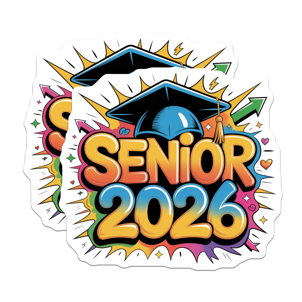 (2 Pack) Senior 2026 Magnets - Graduation Class of 2026 - High School College Grad Decor Celebration - 5 Inches On Longest Side - Thick Durable Magnet - Made in USA - MAG37641